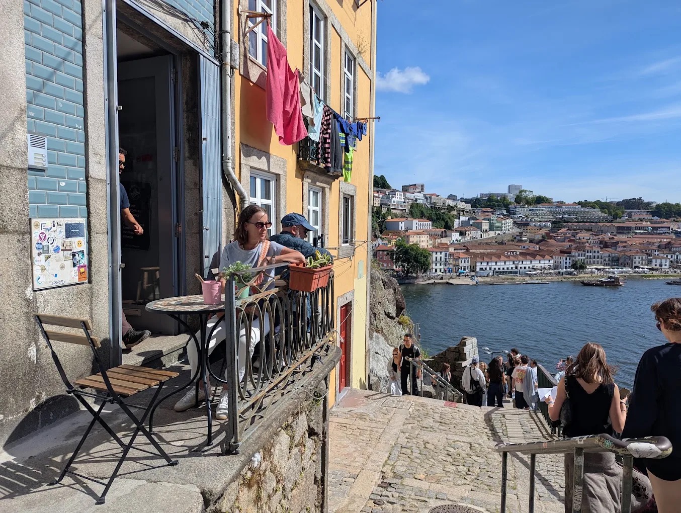 My Coffee Porto terrace overlooking the Douro River at Escadas do Codeçal